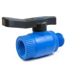PP Kugelventil blau ICE 1/2 IG - 1/2z AG Kunststoff mit Metallkern
